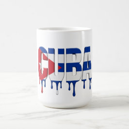 Caneca De Café Texto Cuba Drip | Desenho de bandeira caribenha |