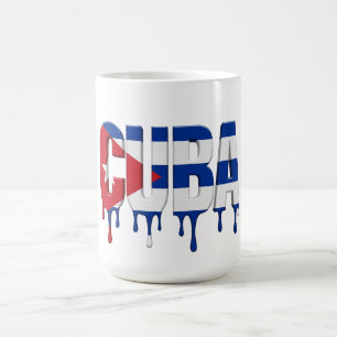 Caneca De Café Texto Cuba Drip Desenho de bandeira caribenha