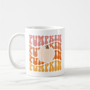 Caneca De Café Texto da Pumpkin Retroativa Quente Quente