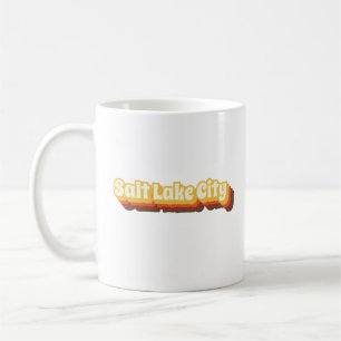 Caneca De Café Texto da Vintage na Cidade do Salt Lake