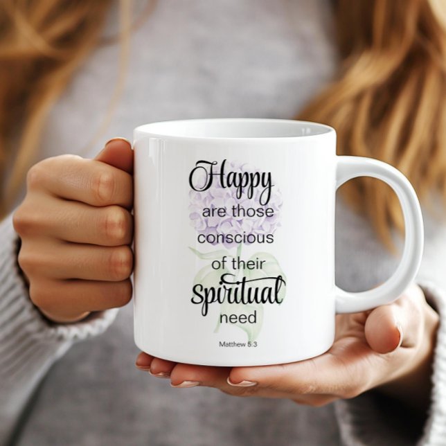 Caneca De Café Texto de 2026 JW com Hydrangea (Criador carregado)