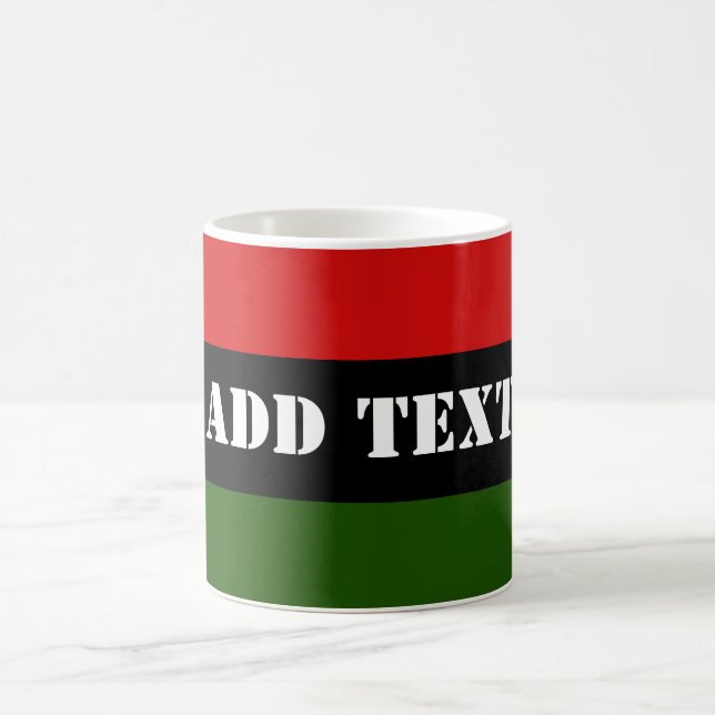 Caneca De Café Texto de adição vermelho, verde e preto (Centro)