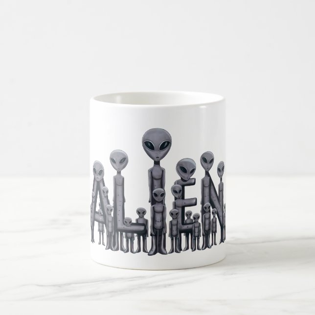 Caneca De Café Texto de alienígena (Centro)