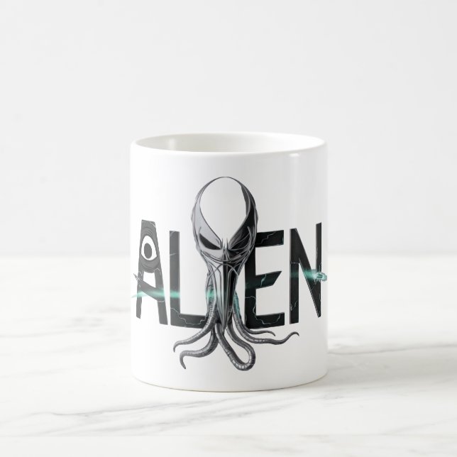 Caneca De Café Texto de Alienígena de Espaço (Centro)