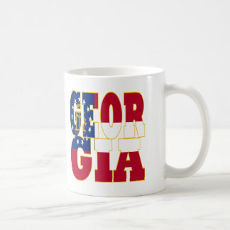 Caneca De Café Texto de bandeira do Estado da Geórgia