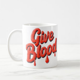 Caneca De Café Texto de Dador de Sangue do Mundo - Dar Sangue par
