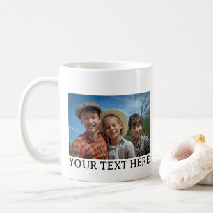 Caneca De Café texto de foto de família personalizado