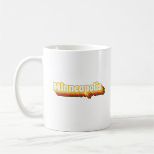 Caneca De Café Texto de Imagem Retroativa Minneapolis