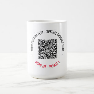 Caneca De Café Texto de informações de verificação de código QR p