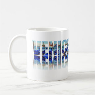 Caneca De Café Texto de Veneza com reflexão