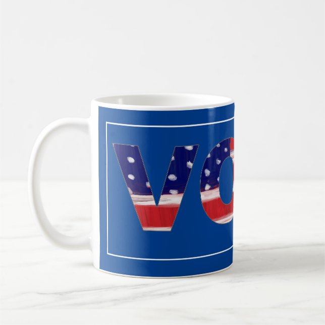 Caneca De Café Texto De Votação Nas Cores De Sinalizador (Esquerda)