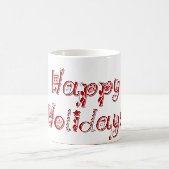 Caneca De Café Texto Decorado de Boas Festas (Centro)