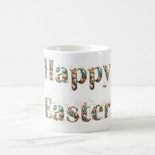 Caneca De Café Texto decorativo do felz pascoa