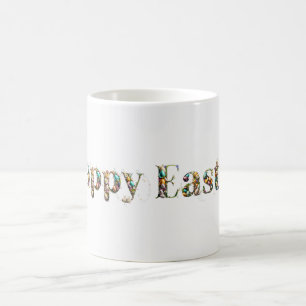 Caneca De Café Texto decorativo do felz pascoa