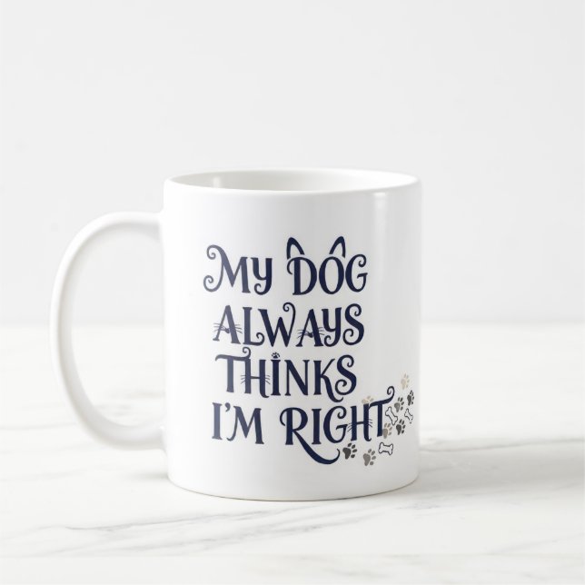 Caneca De Café Texto Divertido do Cachorro (Esquerda)