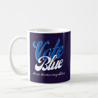 Caneca De Café Texto do Estilo Retroativo Azul