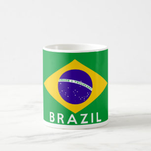 Caneca De Café texto do nome do símbolo do país do brasil