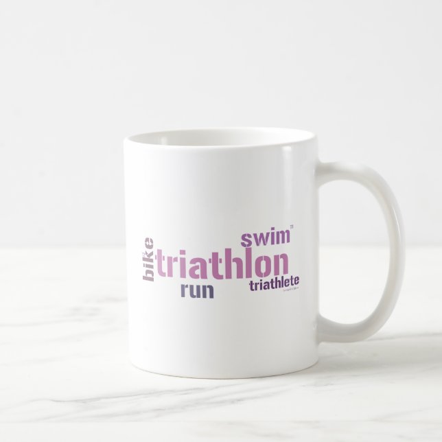 Caneca De Café Texto do Triathlon (Direita)