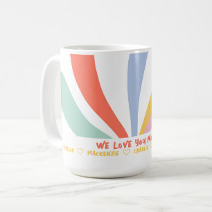 Caneca De Café Texto e Flor Selvagem de Abstrato Personalizado