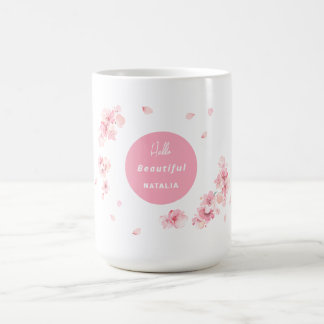 Caneca De Café Texto editável Cherry Blossom Mug para presente