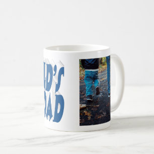 Caneca De Café Texto em 3d azul de foto do melhor Pai