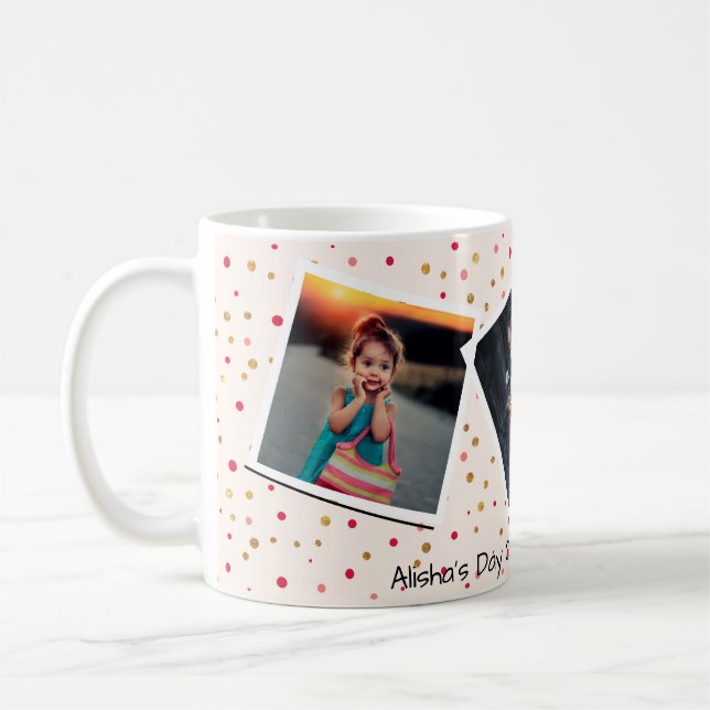Caneca De Café Texto feito sob encomenda personalizado com rosa (Esquerda)