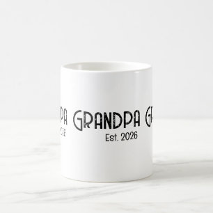 Caneca De Café texto grunge ano de estabelecimento do avô