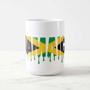 Caneca De Café Texto Jamaica Drip Desenho da Bandeira do Caribe
