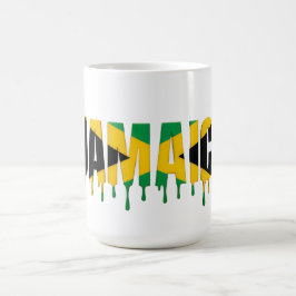 Caneca De Café Texto Jamaica Drip | Design de Bandeira Caribenha