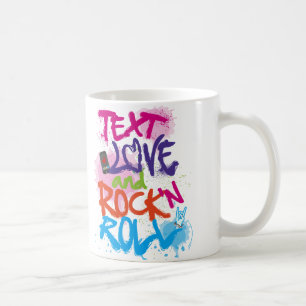 Caneca De Café Texto, Love & Rock 'n Roll