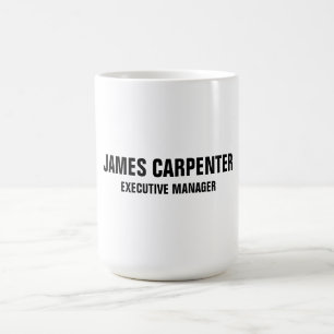Caneca De Café Texto Negrito Branco Branco Moderno Profissional