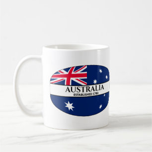 Caneca De Café Texto Negro - Austrália Estabelecida 1788 Flag