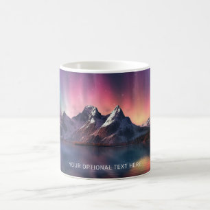 Caneca De Café Texto personalizado Aurora Borealis