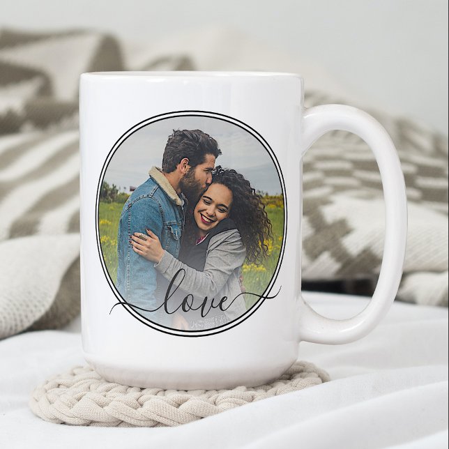 Caneca De Café Texto Personalizado de Citação de Amor Simples de  (Criador carregado)