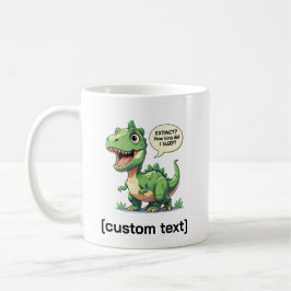 Caneca De Café Texto Personalizado De Dinossauro Engraçado E Sono