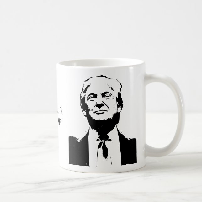 Caneca De Café Texto Personalizado de Silhueta de Imagem de Trump (Direita)