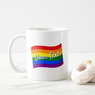 Caneca De Café Texto personalizado do Orgulho LGBTQ Orgulho gay d