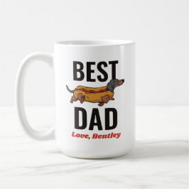 Caneca De Café Texto Personalizado do Pai de cachorro Hotdog Pers