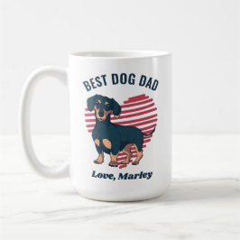 Caneca De Café Texto Personalizado do Pai de Dachshund Cute