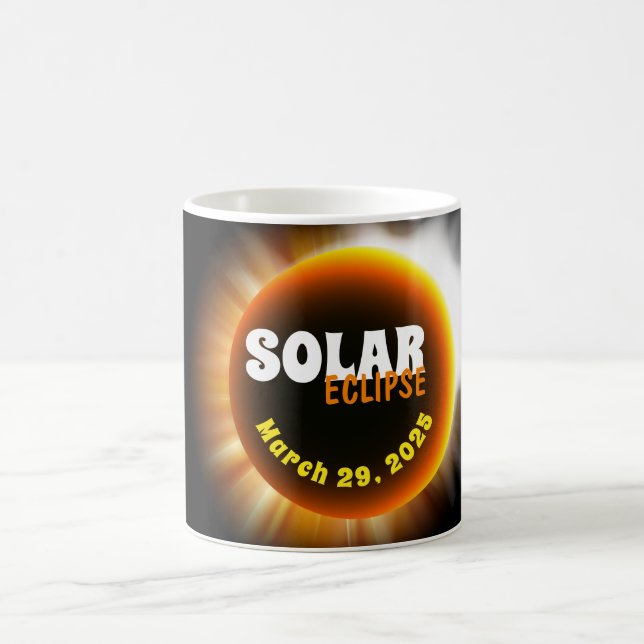 Caneca De Café Texto Personalizado do Solar Eclipse 3/29/2025 (Centro)
