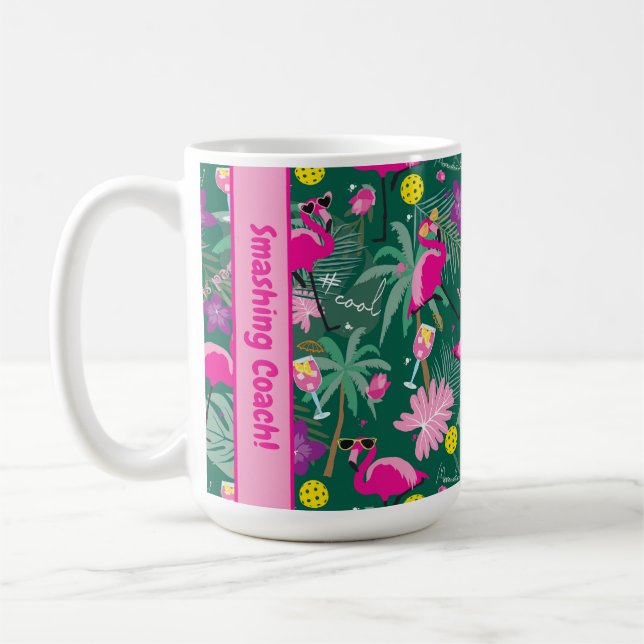 Caneca De Café Texto personalizado 🤩 festa tropical com pijama, (Esquerda)