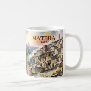 Caneca De Café Texto Personalizado Matera Itália Viagem Sassi di
