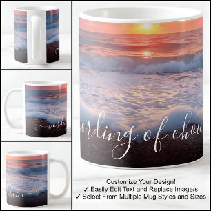 Caneca De Café Texto Personalizado Modelo de Uma Foto Bonita