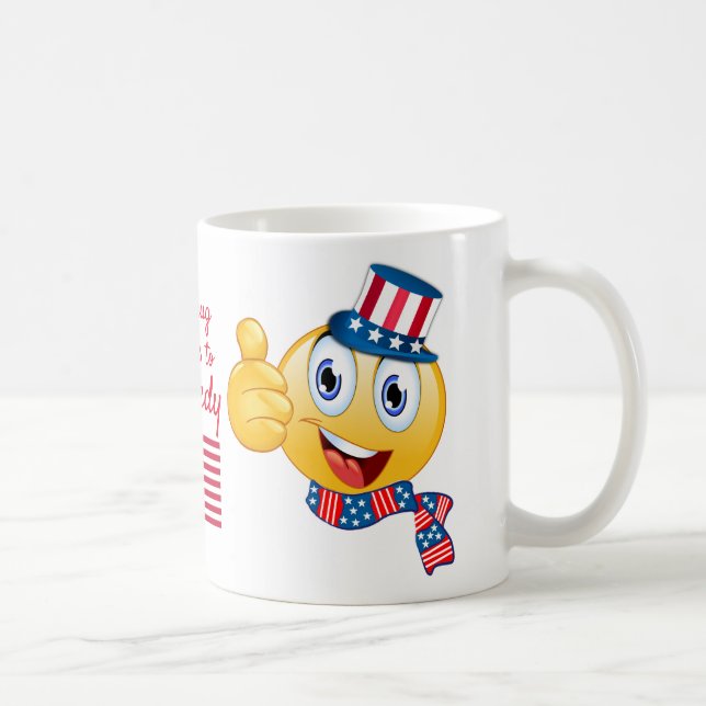 Caneca De Café Texto Personalizado Tio Sam Emoji, Um Bicho Patrió (Direita)
