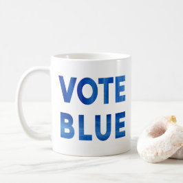 Caneca De Café Texto político de cor azul-clara
