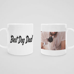 Caneca De Café Texto Preto da Foto do Melhor Pai de Cão