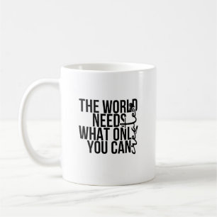 Caneca De Café Texto Preto em Negrito Minimalista Empoderador Ins