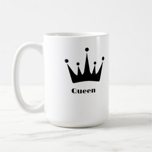 Caneca De Café Texto Rainha Personalizado Imagem Coroa Preta Clás
