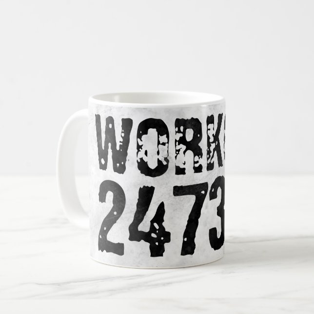 Caneca De Café Texto riscado vestido Workout 247365 rústico (Frente Esquerda)