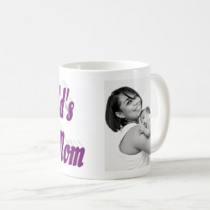 Caneca De Café Texto roxo da melhor foto da mãe